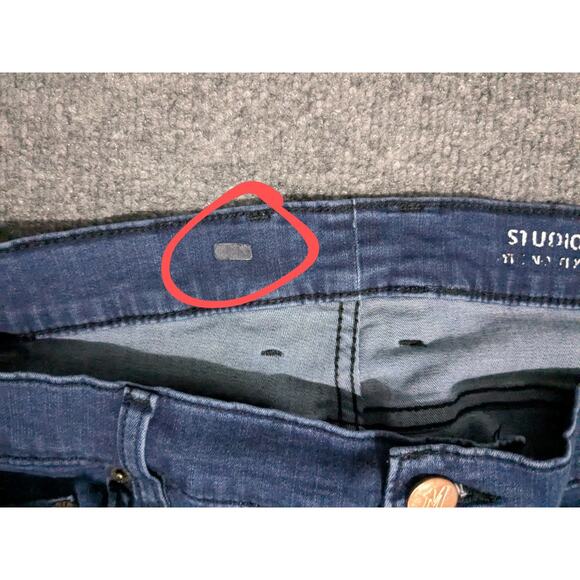 Mugsy Studio Blue Jeans Mens Size 42x30 (38x25) Straight Leg Stretch - Picture 7 of 11